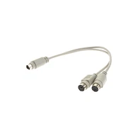 Mini-DIN 6 Gason Pou 2x Mini-DIN 6 Kab Splitter Fi